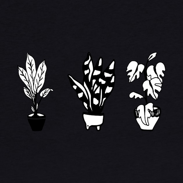 Plant Lady Collection Black and White by Annalaven